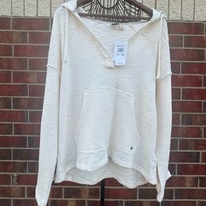 NWT Roxy Pullover Tunic Hoodie Beach Vacation Coverup BOHO Casual Flowy Baggy L